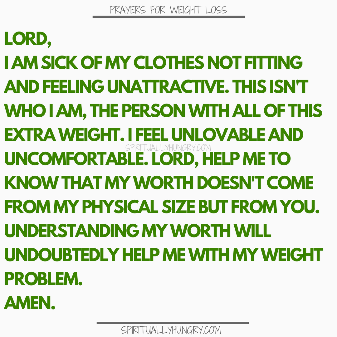 Prayer For Weight Loss - 21 Short Prayers - Spiritually Hungry