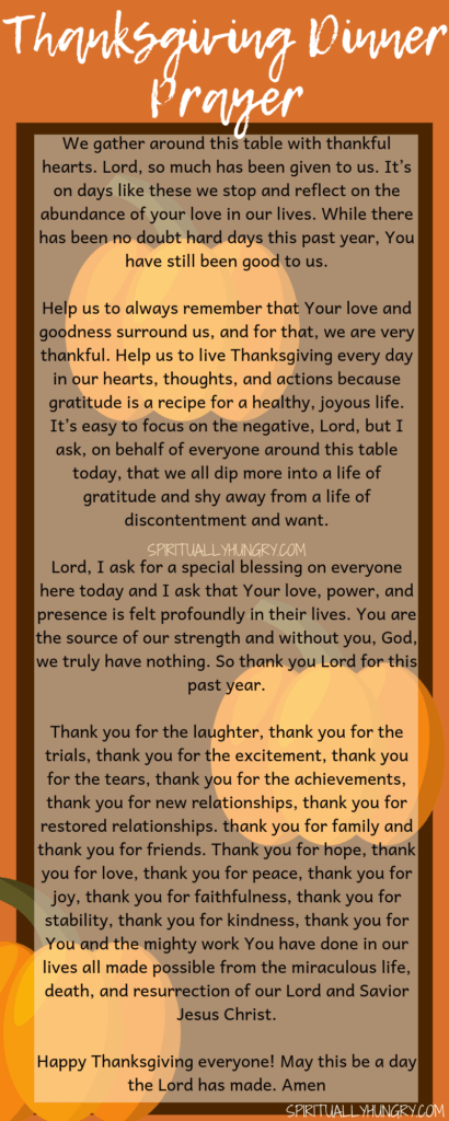 A Thanksgiving Prayer With Free Printable - Spiritually Hungry