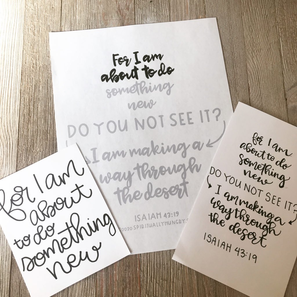 Isaiah 43:19 Bible Study and Scripture Lettering Sheet | Women's Bible Study | Women's Devotion