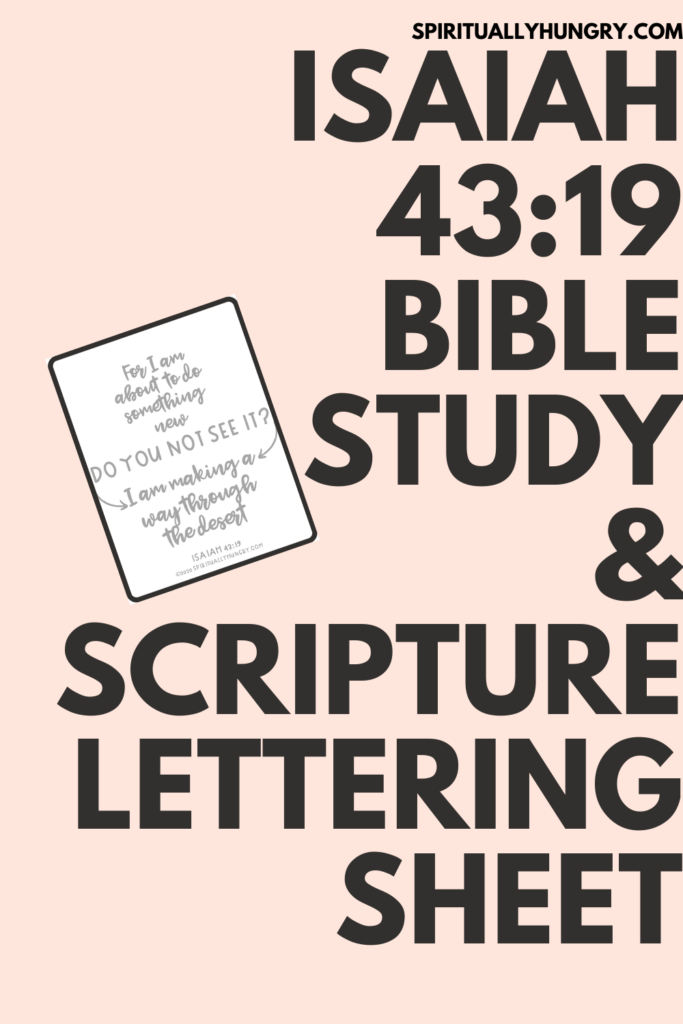 Isaiah 43:19 Bible Study and Scripture Lettering Sheet | Women's Bible Study | Women's Devotion